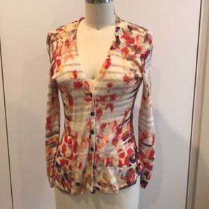 Nick & Zoe v neck cardigan sweater sz S
